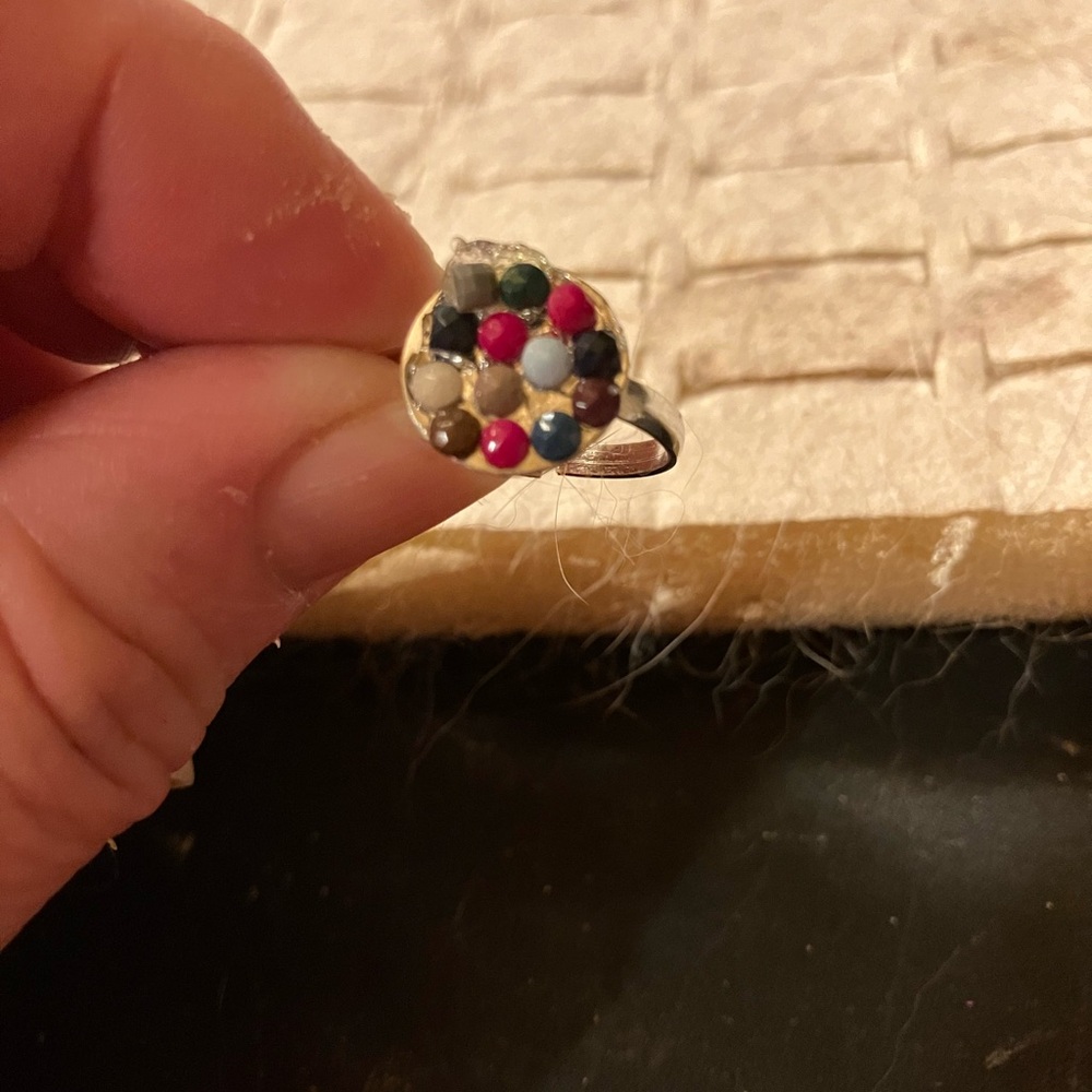 Colorful Gemstone Cluster Ring